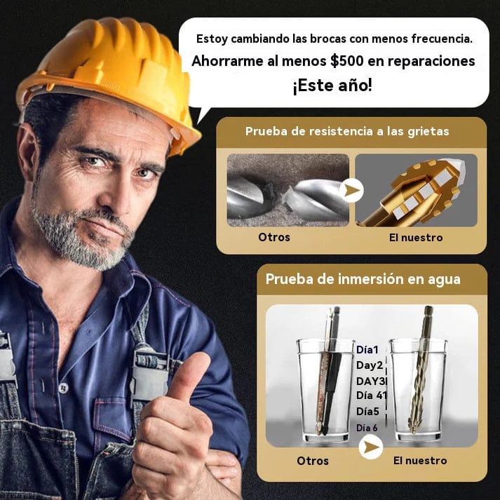 shoptikpro 五金、工具>工具耗材>钻头>地钻钻头 4+5+6+8+10+12mm Juego de Brocas Excéntricas de Alta Resistencia, 4 Filos, para Perforación Precisa en Mampostería y Hormigón (Set de 6 Piezas)