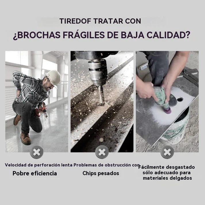 shoptikpro 五金、工具>工具耗材>钻头>地钻钻头 4+5+6+8+10+12mm Juego de Brocas Excéntricas de Alta Resistencia, 4 Filos, para Perforación Precisa en Mampostería y Hormigón (Set de 6 Piezas)