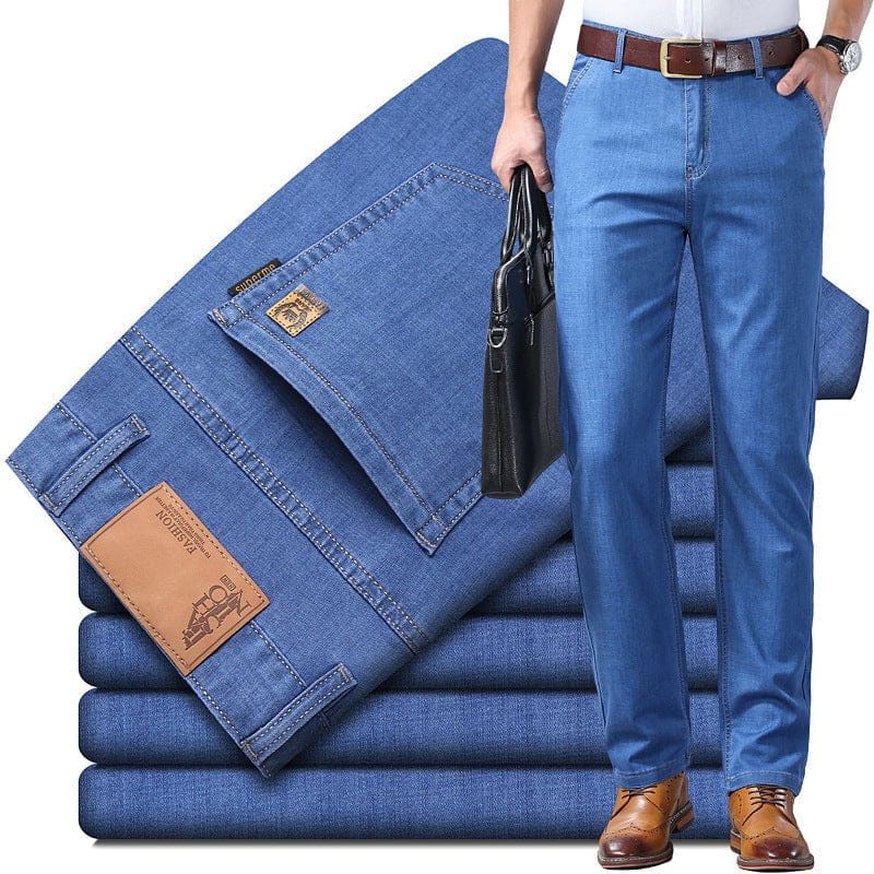 shoptikpro Albastru Deschis / 31(60-65KG) Pantalones rectos anchos para hombre 2 piezas, compra uno y llévate otro gratis