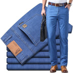 shoptikpro Albastru Deschis / 31(60-65KG) Pantalones rectos anchos para hombre 2 piezas, compra uno y llévate otro gratis