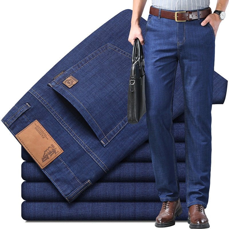 shoptikpro Albastru Inchis / 31(60-65KG) Pantalones rectos anchos para hombre 2 piezas, compra uno y llévate otro gratis