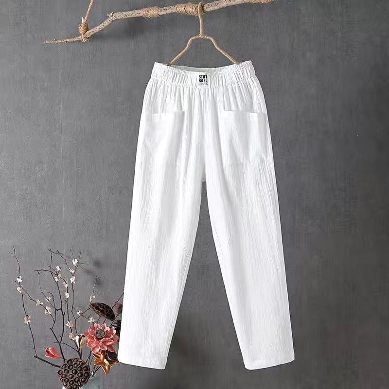 shoptikpro 女装>女式休闲裤>休闲裤 blanco / M 🔥TOP VENTAS 🔥 Pantalones Casuales de Algodón para Mujer | Estilo Wide Leg 2026 🕊️🌿 ¡Lleva 2 y Paga 1! 🎁