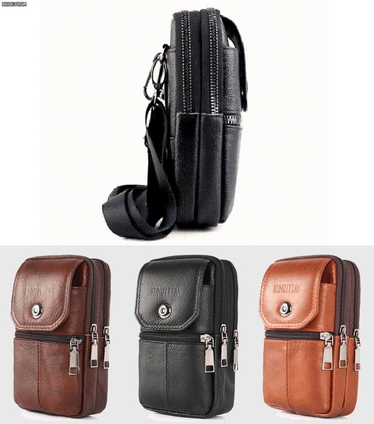 shoptikpro Bolso portátil para teléfono con diseño híbrido (crossbody y bandolera) para hombre