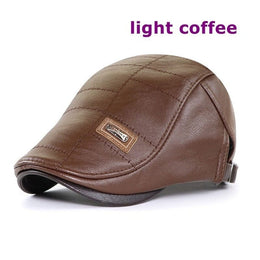 shoptikpro 服饰配件、饰品>帽子/头巾>成人帽 Color café claro Gorra boina retro de negocios para hombre
