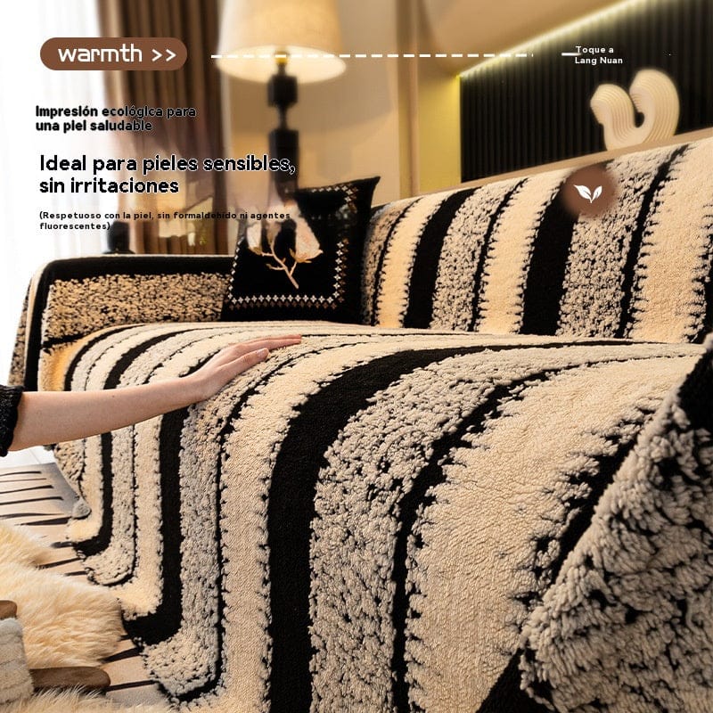 shoptikpro 家纺家饰>居家布艺>沙发垫/沙发套/沙发巾 funda de sofá suave y antideslizante de felpa【180*130cm】【180*150cm】