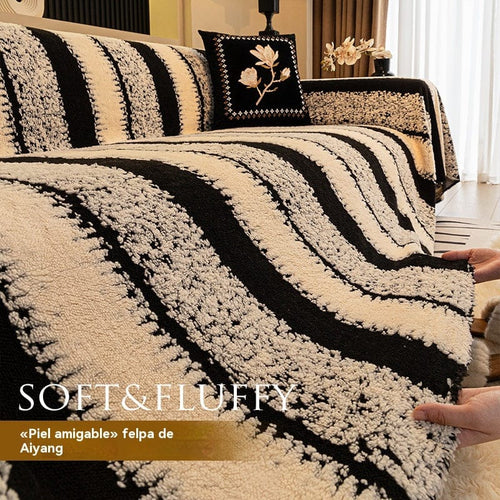 shoptikpro 家纺家饰>居家布艺>沙发垫/沙发套/沙发巾 funda de sofá suave y antideslizante de felpa【180*130cm】【180*150cm】