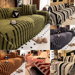 shoptikpro 家纺家饰>居家布艺>沙发垫/沙发套/沙发巾 funda de sofá suave y antideslizante de felpa【180*130cm】【180*150cm】