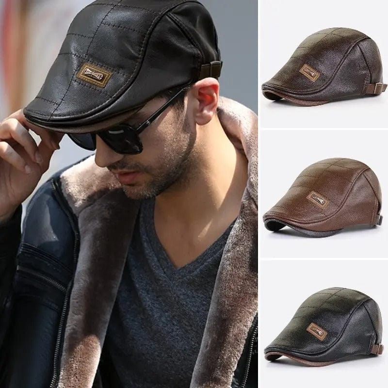 shoptikpro 服饰配件、饰品>帽子/头巾>成人帽 Gorra boina retro de negocios para hombre