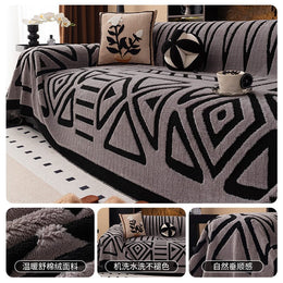 shoptikpro 家纺家饰>居家布艺>沙发垫/沙发套/沙发巾 Gris claro funda de sofá suave y antideslizante de felpa【180*130cm】【180*150cm】