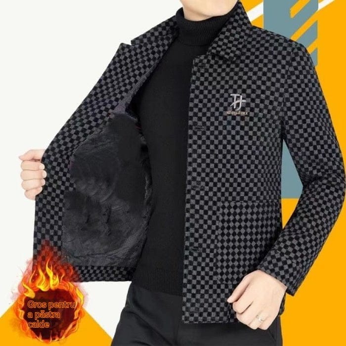 shoptikpro gris / M 【M-4XL】 Chaqueta de lana para hombre 2025 – casual, cálida y gruesa, ideal para otoño e invierno