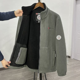 shoptikpro 男装>男式夹克 Gris / XS Chaqueta gruesa de lana, tallas grandes, cómoda y cálida para otoño e invierno 【40% de descuento】
