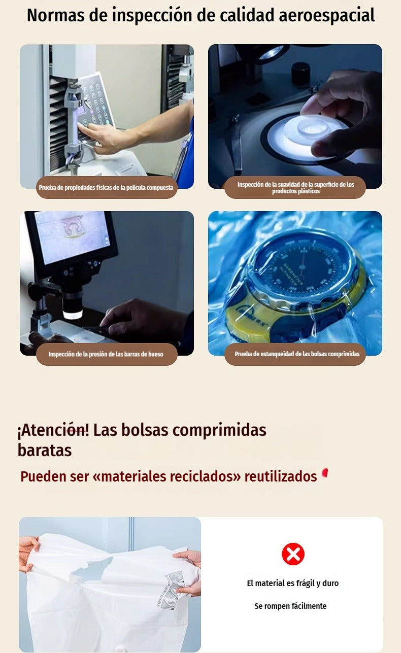 Bolsa al Vacío SIN BOMBA (Pack 5 por 29€) | Presionar y Listo