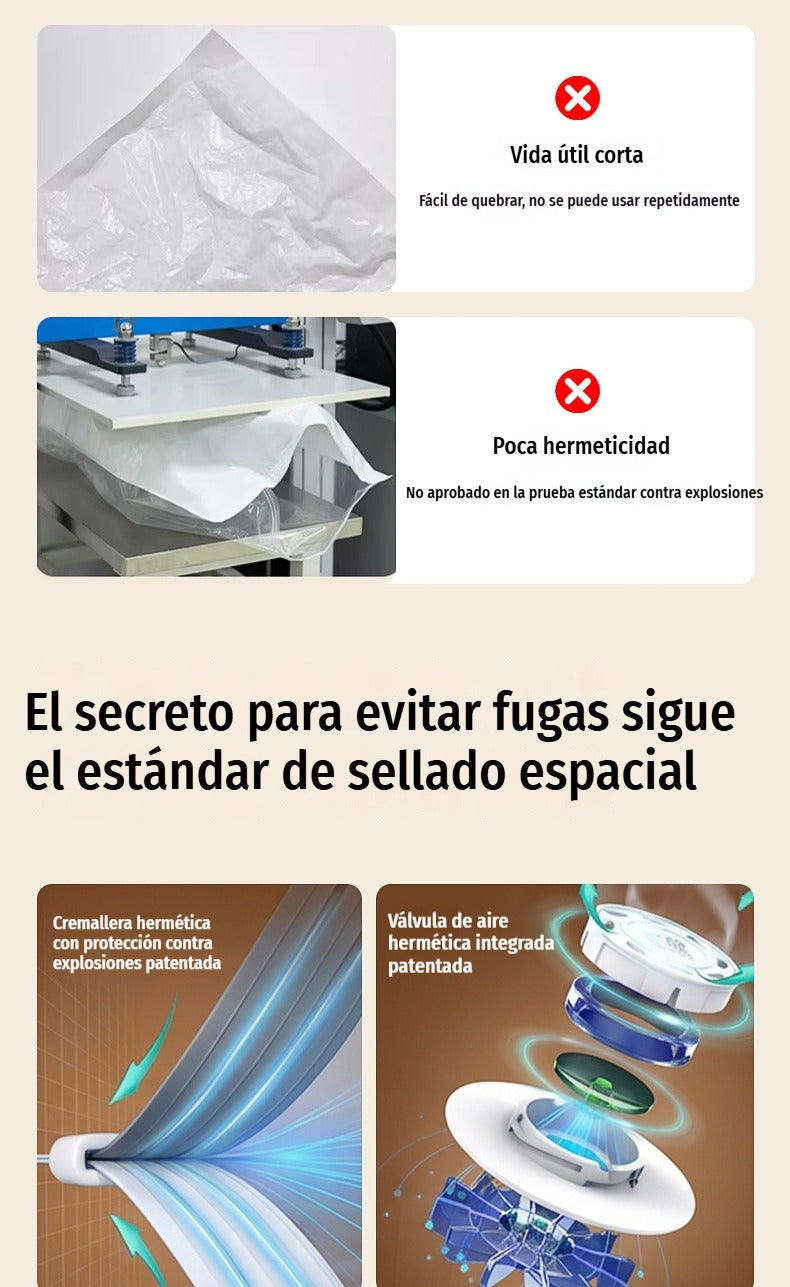 Bolsa al Vacío SIN BOMBA (Pack 5 por 29€) | Presionar y Listo
