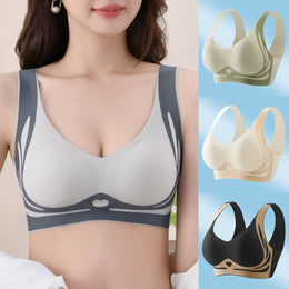 shoptikpro Juego de 4 piezas / M【40-55kg】 Pack de 4 | Sujetadores sin aros de una sola pieza para mujer (40-85 kg)