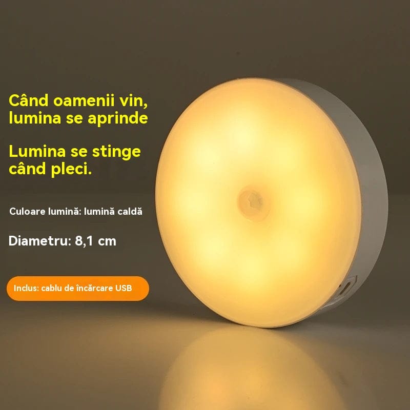 shoptikpro 灯饰照明>台灯夜灯>小夜灯 Luz amarilla (batería de 300 mAh) Luz LED con Sensor de Movimiento Recargable (Pack 4 Unidades) - Instalación Magnética Fácil