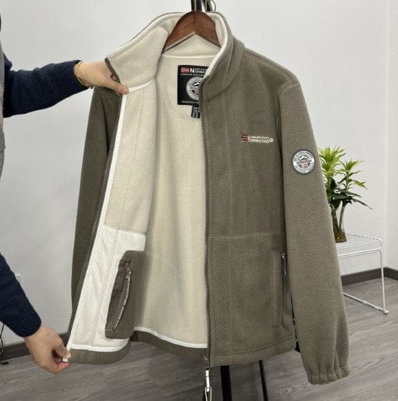 shoptikpro 男装>男式夹克 Marrón / XS Chaqueta gruesa de lana, tallas grandes, cómoda y cálida para otoño e invierno 【40% de descuento】