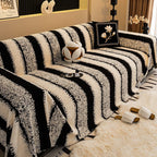 shoptikpro 家纺家饰>居家布艺>沙发垫/沙发套/沙发巾 Negro funda de sofá suave y antideslizante de felpa【180*130cm】【180*150cm】