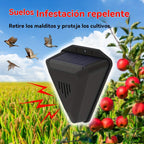 shoptikpro Negro Repelente solar de aves con alarma y luz para huertos y arrozales