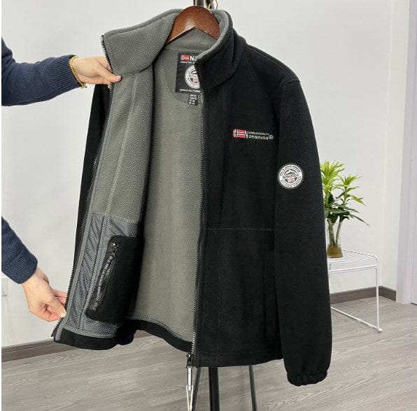 shoptikpro 男装>男式夹克 Negro / XS Chaqueta gruesa de lana, tallas grandes, cómoda y cálida para otoño e invierno 【40% de descuento】