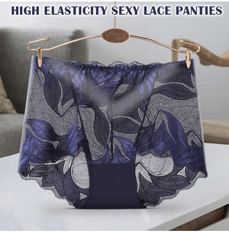 shoptikpro 内衣>内裤>女士三角裤 Pack de 5 Pantis de Encaje Floral para Mujer - Diseño Elegante y Sin Costuras Estilo Boyshort