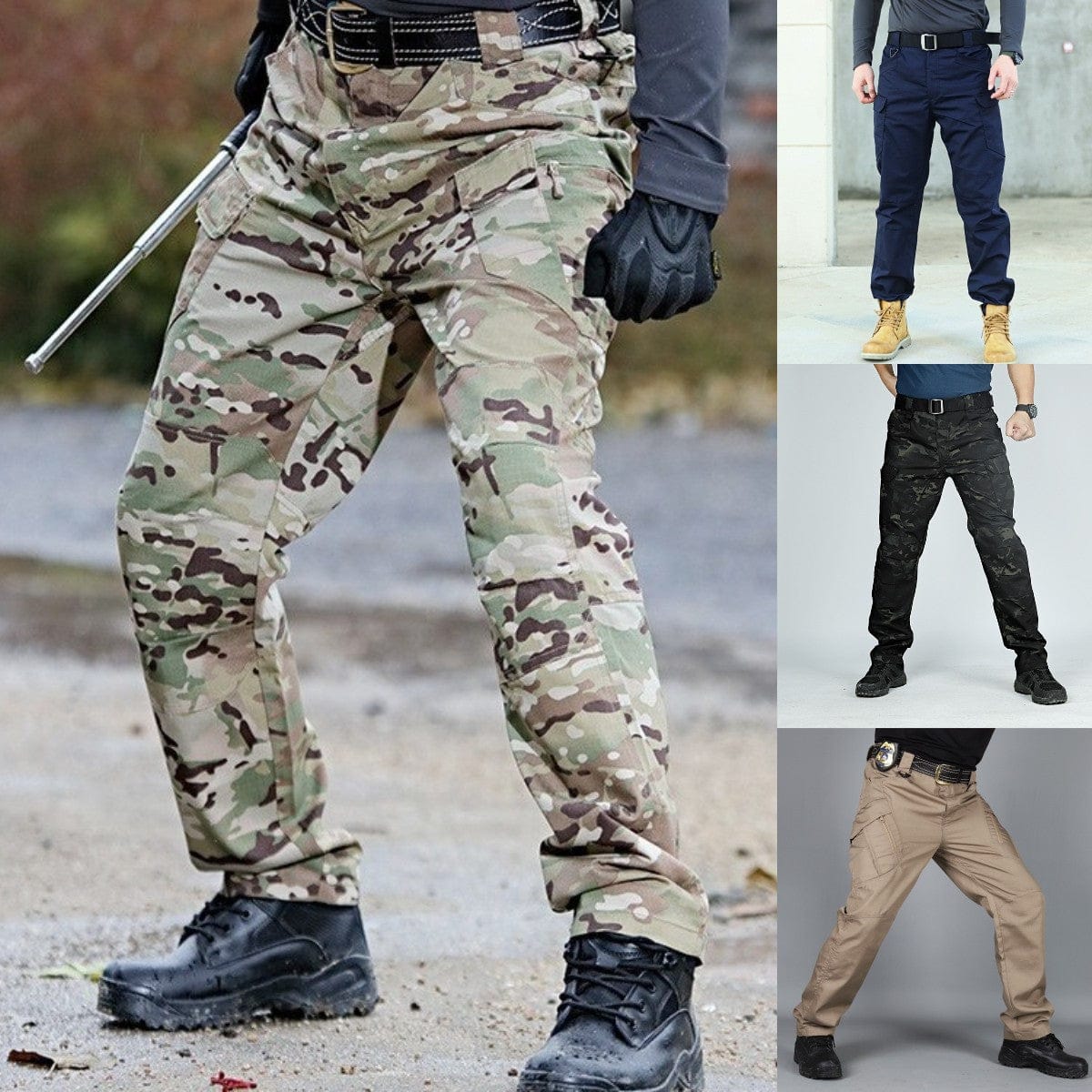 shoptikpro 运动户外>户外服装>迷彩服、军迷服、作训服 【Paquete de 2 unidades】[S-6XL] Pantalones cargo militares para hombre (40–105 kg)