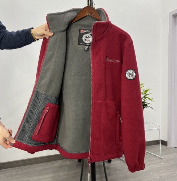 shoptikpro 男装>男式夹克 Rojo / XS Chaqueta gruesa de lana, tallas grandes, cómoda y cálida para otoño e invierno 【40% de descuento】