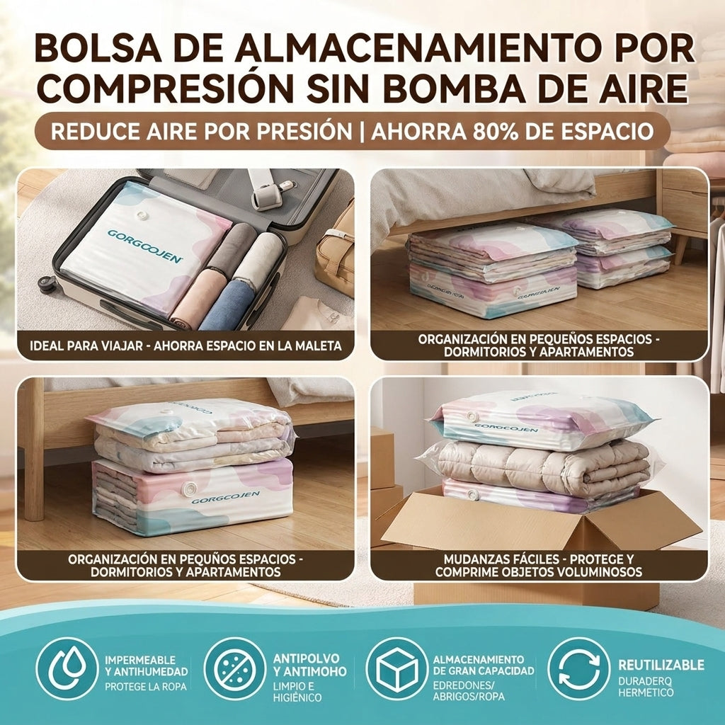 Bolsa al Vacío SIN BOMBA (Pack 5 por 29€) | Presionar y Listo