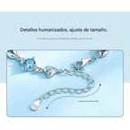 Conjunto de Collar y Pulsera "Corazón del Océano" en Plata de Ley 925【Paquete de 2】