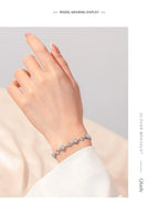 Conjunto de Collar y Pulsera "Corazón del Océano" en Plata de Ley 925【Paquete de 2】