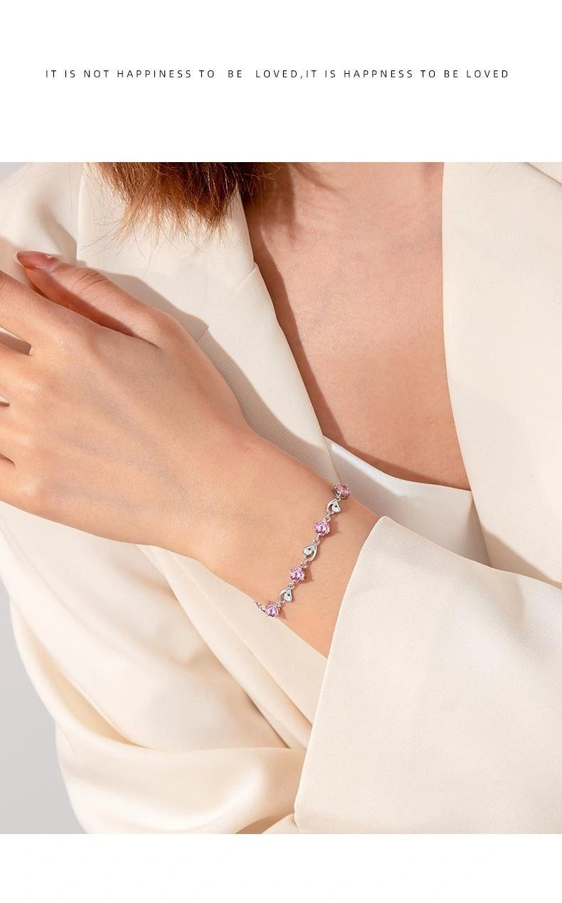Conjunto de Collar y Pulsera "Corazón del Océano" en Plata de Ley 925【Paquete de 2】