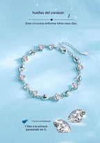 Conjunto de Collar y Pulsera "Corazón del Océano" en Plata de Ley 925【Paquete de 2】