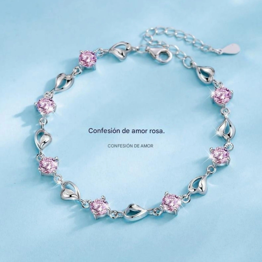 Conjunto de Collar y Pulsera "Corazón del Océano" en Plata de Ley 925【Paquete de 2】