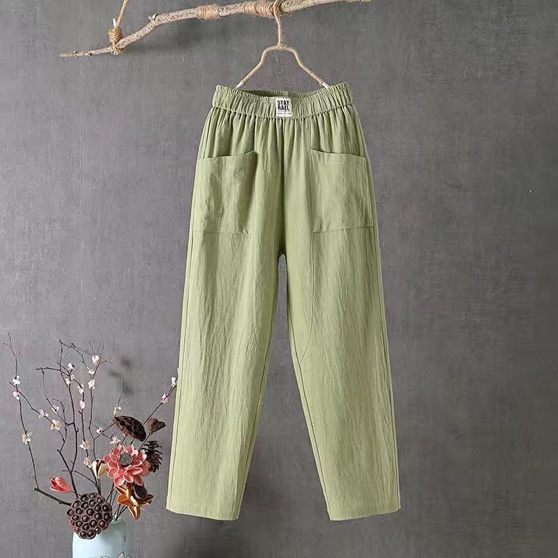 shoptikpro 女装>女式休闲裤>休闲裤 verde / M 🔥TOP VENTAS 🔥 Pantalones Casuales de Algodón para Mujer | Estilo Wide Leg 2026 🕊️🌿 ¡Lleva 2 y Paga 1! 🎁