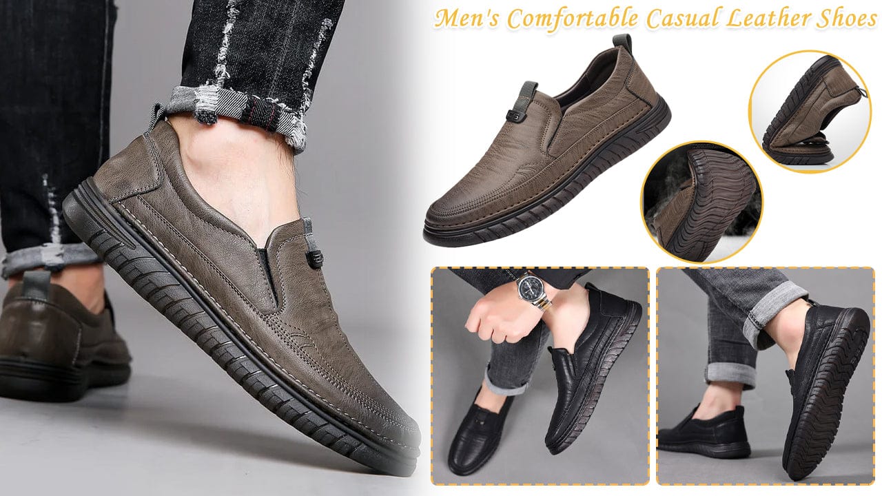 shoptikpro 鞋>男鞋>男式休闲单鞋 Zapatos de hombre de cuero genuino, versátiles, elegantes y cómodos para cualquier ocasión