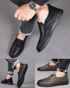 shoptikpro 鞋>男鞋>男式休闲单鞋 Zapatos de hombre de cuero genuino, versátiles, elegantes y cómodos para cualquier ocasión