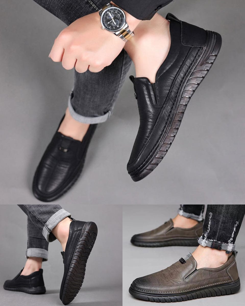 shoptikpro 鞋>男鞋>男式休闲单鞋 Zapatos de hombre de cuero genuino, versátiles, elegantes y cómodos para cualquier ocasión