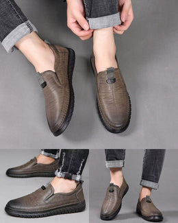 shoptikpro 鞋>男鞋>男式休闲单鞋 Zapatos de hombre de cuero genuino, versátiles, elegantes y cómodos para cualquier ocasión