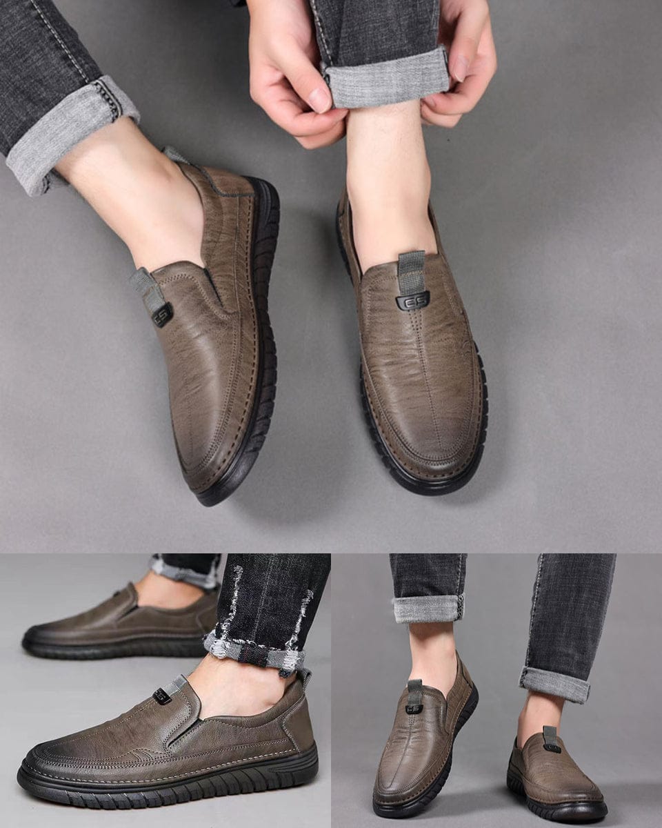 shoptikpro 鞋>男鞋>男式休闲单鞋 Zapatos de hombre de cuero genuino, versátiles, elegantes y cómodos para cualquier ocasión