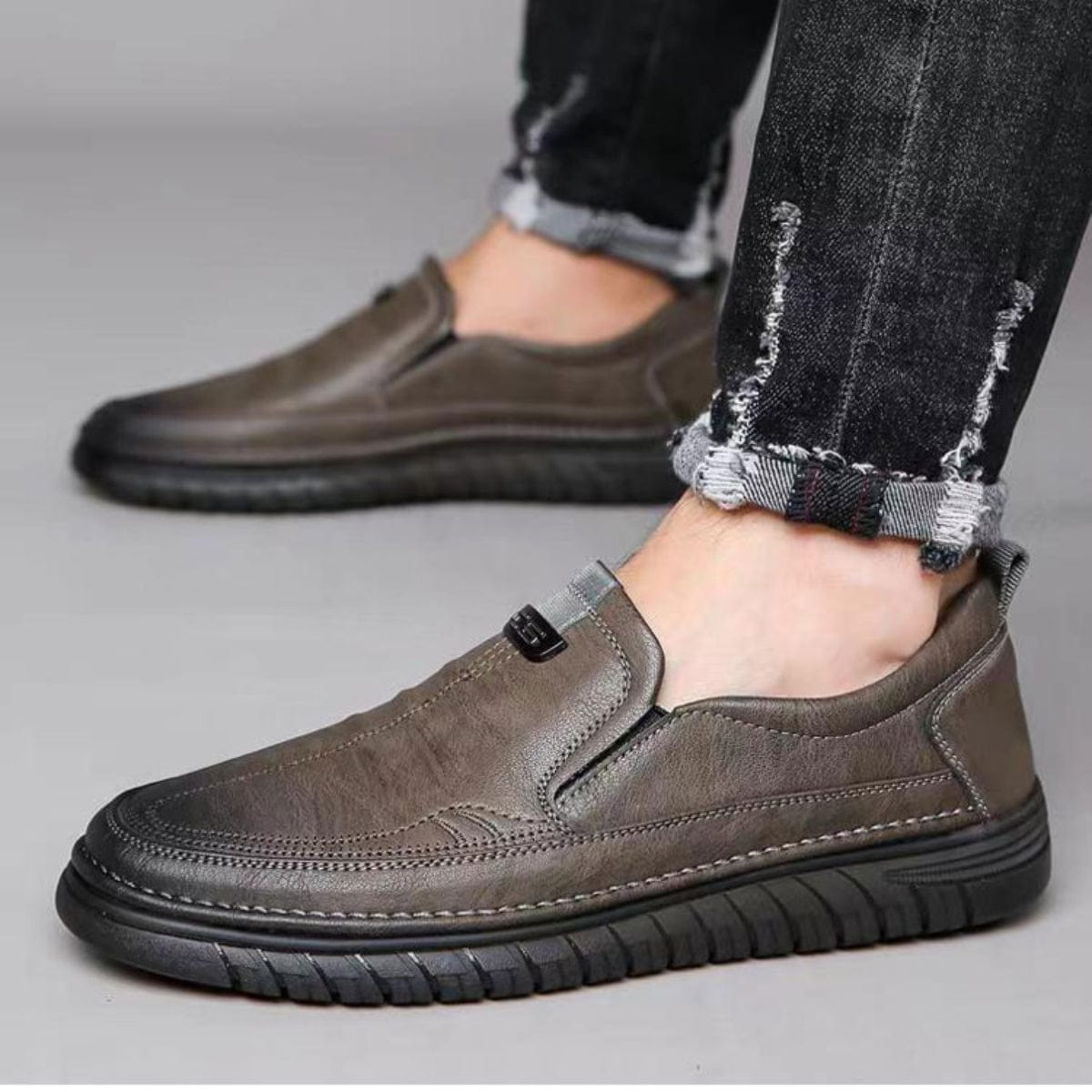 shoptikpro 鞋>男鞋>男式休闲单鞋 Zapatos de hombre de cuero genuino, versátiles, elegantes y cómodos para cualquier ocasión