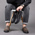 shoptikpro 鞋>男鞋>男式休闲单鞋 Zapatos de hombre de cuero genuino, versátiles, elegantes y cómodos para cualquier ocasión