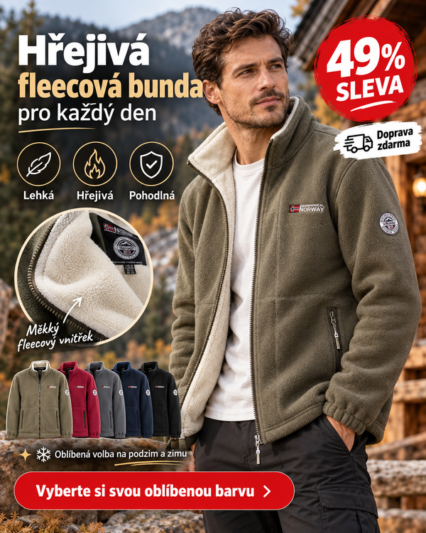 Pánská fleecová bunda s vysokým límcem – teplá zimní bunda pro každý den